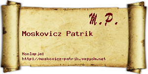 Moskovicz Patrik névjegykártya