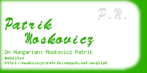patrik moskovicz business card